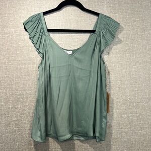 Elegant Green Ruffled Blouse